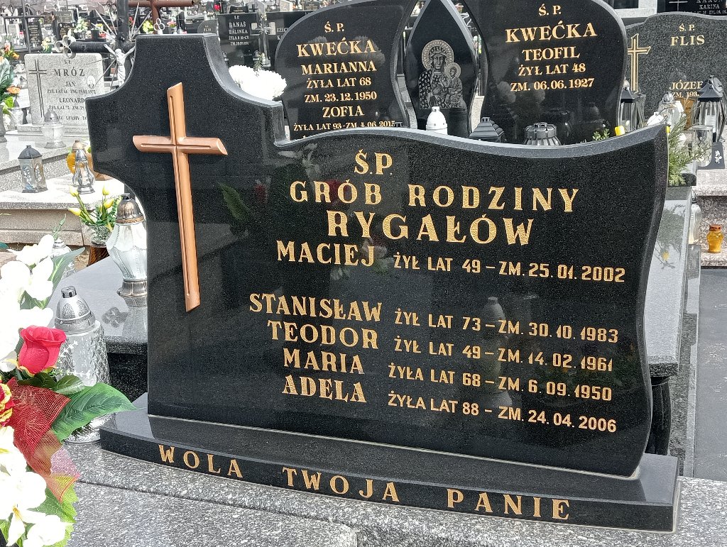 Adela Rygał 1918 Mykanów - Grobonet - Wyszukiwarka osób pochowanych